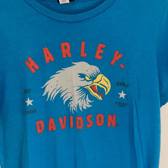 Harley-Davidson Women’s Blue Graphic T-Shirt Emerald Coast - Picture 3 of 7